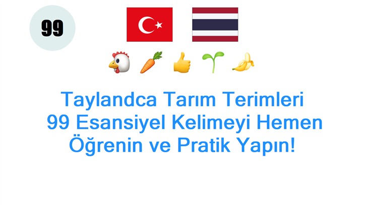 Taylandca Tarım Terimleri: 99 Esansiyel Kelimeyi Hemen Öğrenin ve Pratik Yapın!